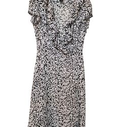 Studio 1940 Black White Dress Ruffle Sz 8