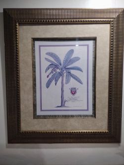 2- Palm Double Matte Crest Photos Wood Framed 