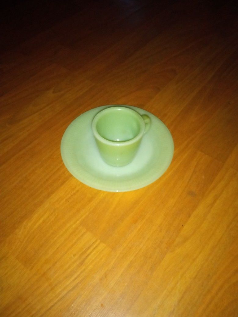 Vintage Fire King Jadette Mug And Plate