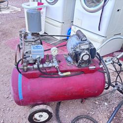 GE 25 Gallon Air Compressor w/ 50 Ft Hose on Reel