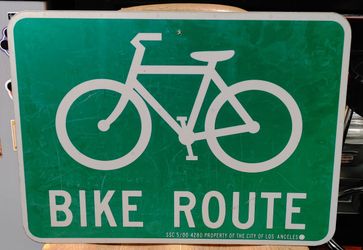 Metal Bike Route Street Sign