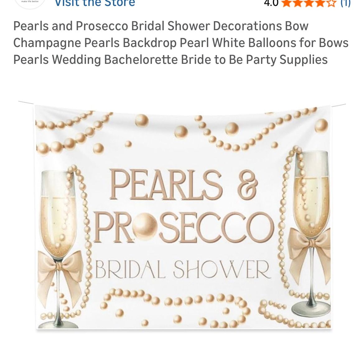 Brand New Backdrop Pearl & Prosecco Sign
