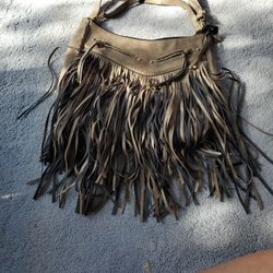 Apt 9 Shoulder Bag Glitter Mauve With Fringe And Gold Details