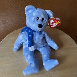 TY Beanie Babies Holiday Teddy Bear Blue 1999 With Tag In Case