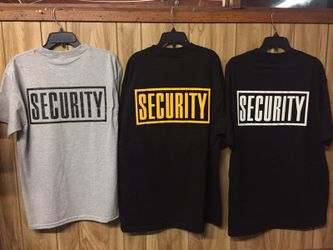 tshirts with security logo front & back