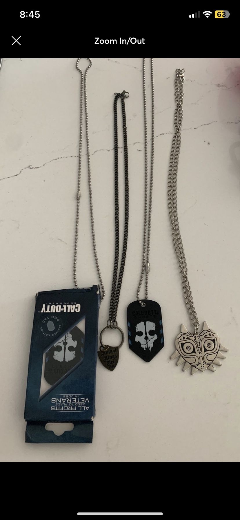 Call Of Duty And Zelda Necklaces