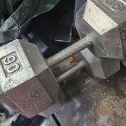 90lb Hex Dumbbells Pair