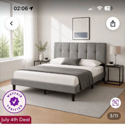 Queen Bed with Mattress (optional)