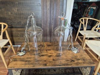 Nice Used Two Clear Glass Light Fixtures  