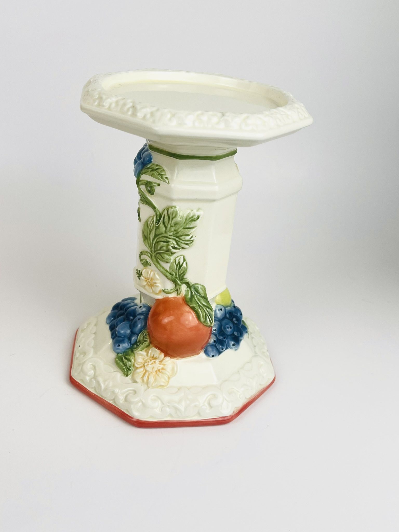 Avon Sweet Country Harvest Pillar Candle Holder Vintage Cottagecore Style Rustic