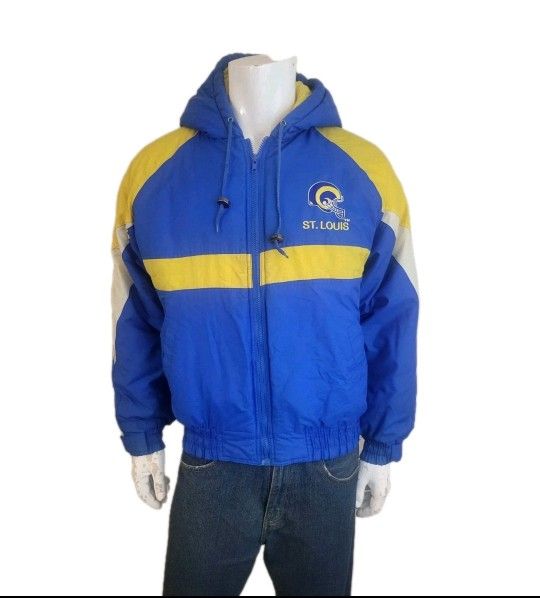 Vintage 1990s St Louis Rams NFL Gameday Puffer Jacket by Turbo Sportswear Size M