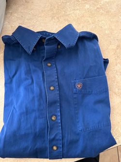 Blue ariat long sleeve button up shirt xxl