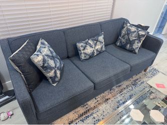 West Elm Denim Blue Sofa - $550 OBO