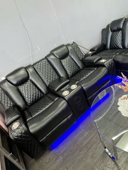 Sofá set 2 pc reclinable power , luz y speaker 🔈