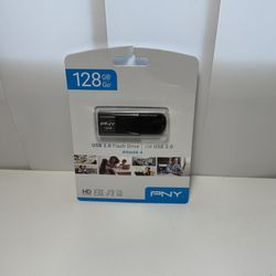 PNY 128GB USB 2.0 Flash Drive Portable Capless Design Black Storage Solution