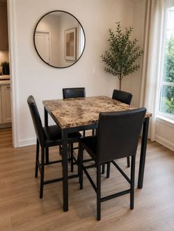 High dining set with 4 chairs
