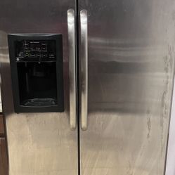 Refrigerator GE Brand Stainless Steal Side By Side