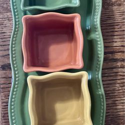 Princess House Serving Tray with crocks