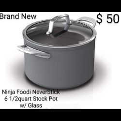 Brand New Ninja Foodi  NeverStick 6 1/2 Quart Stock Pot Glass