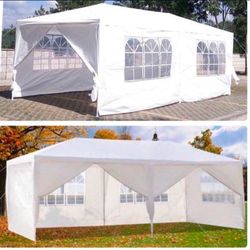 10 ft. x 20 ft. White Wedding Party Canopy Tent Outdoor Gazebo with 6-Removable Sidewalls&venta