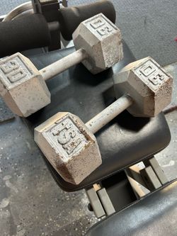 Cast Iron Hex Dumbbells 30 lb Pair