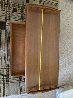 Vintage wooden coffee table with spindle rails