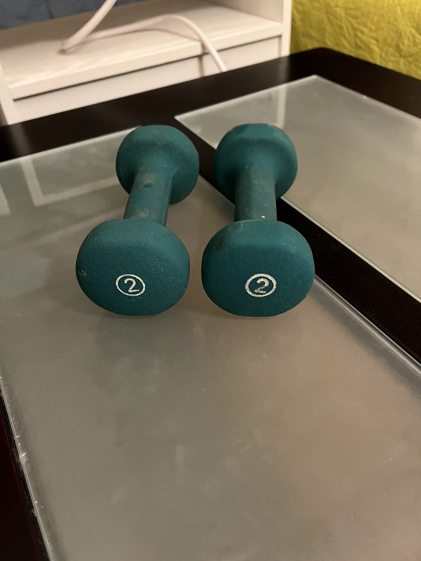 Gym Neoprene Dumbbell Hexagon Hand Weights, 2 lb Pair - 4 lb Total