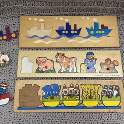 3 Wooden Kids Puzzles