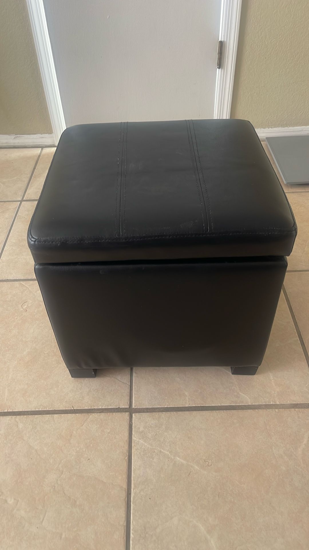 Leather Ottoman With Storage
