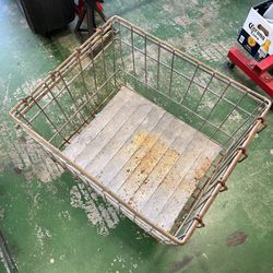 Vintage Industrial Wire Basket 