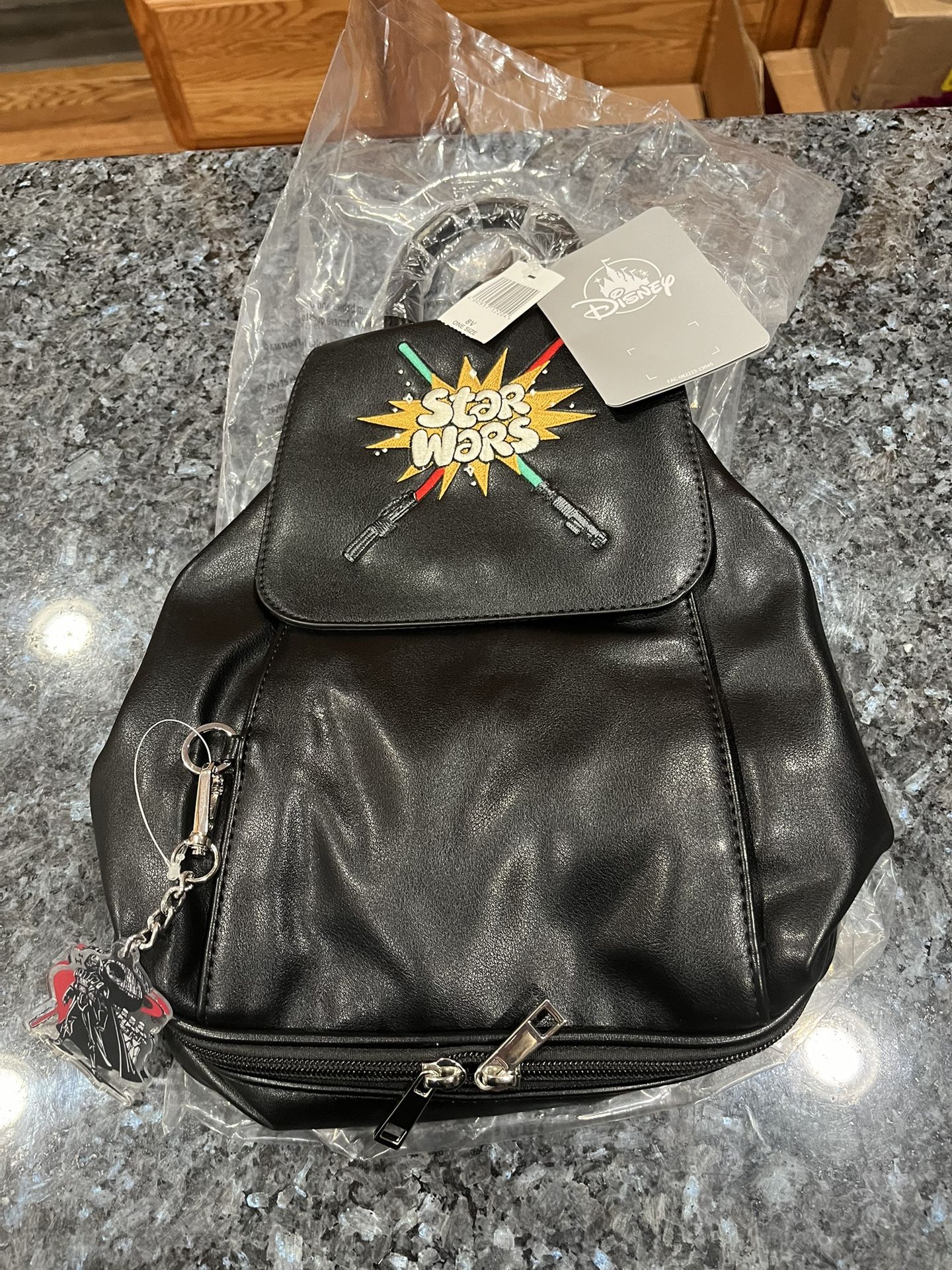 Disney Parks Star Wars Lightsaber Black Backpack Bag. Brand new with tags. The picture does not reflect how nice this bag is. It’s also really soft