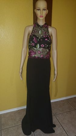 Black floral formal dress size 11