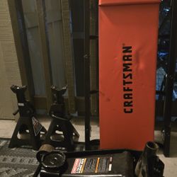 Craftsman 3 Ton Floor Jack, Stands, Creeper