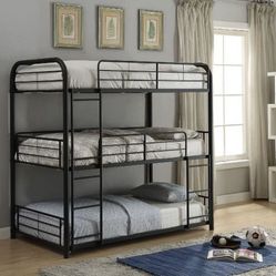  Brand New Black Triple Full Bunk Bed