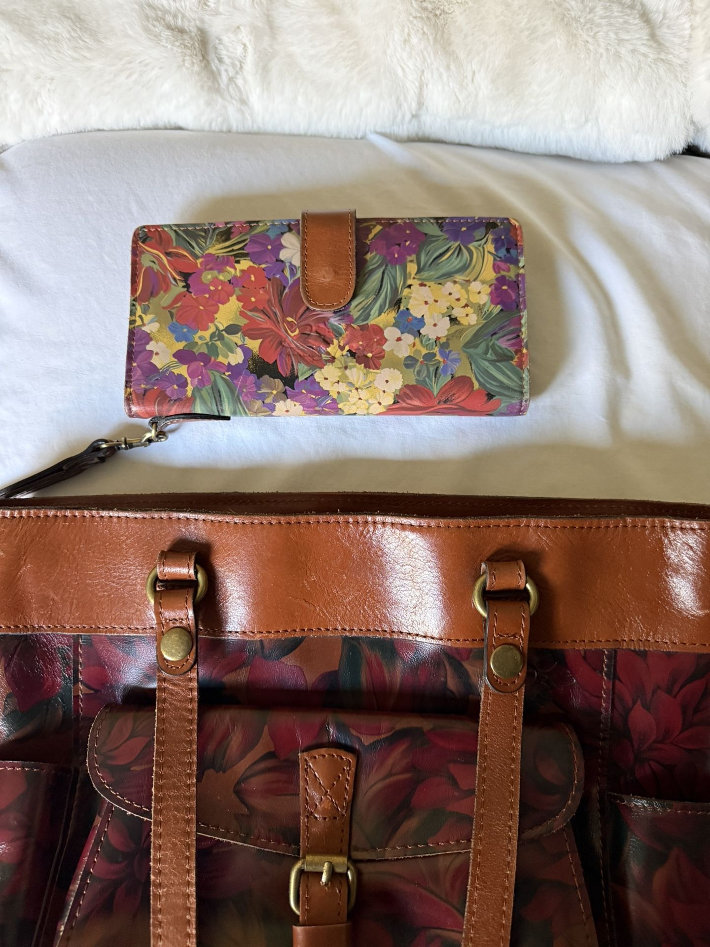 leather set purse and wallet 