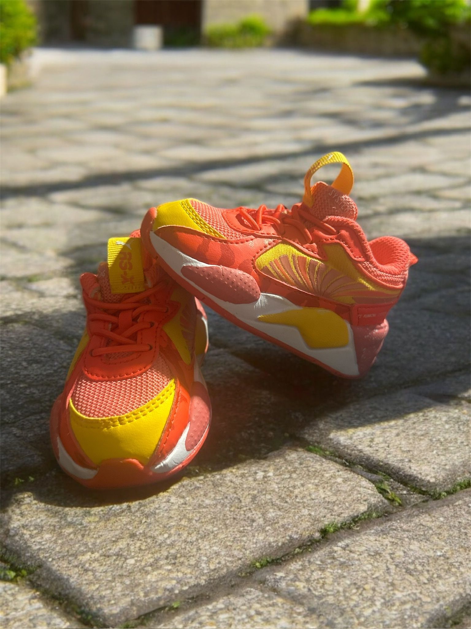 Puma Red/Orange and Yellow Sneakers 4 Toddler