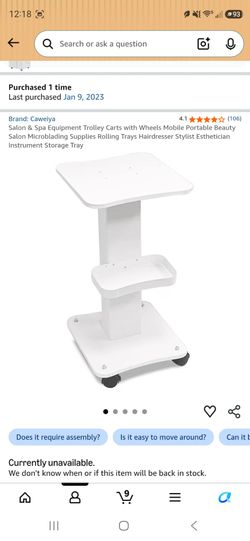 Spa equipment trolley