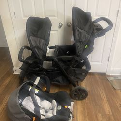 Chicco Double Stroller, Car Seat Included