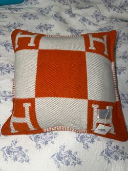 Avalon Pillow, Orange and White