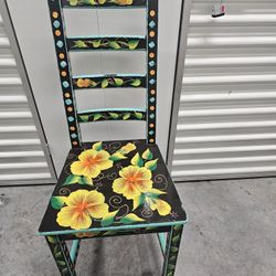 Unique Hand Painted Wood Chair