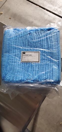 1000 Count - Medline 24" Blue Bouffant Cap Non Woven Disposable Hairnet Large