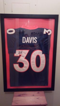 Authentic hand sighed Terrel Davis custom framed Jersey with JSA letter of authenticity