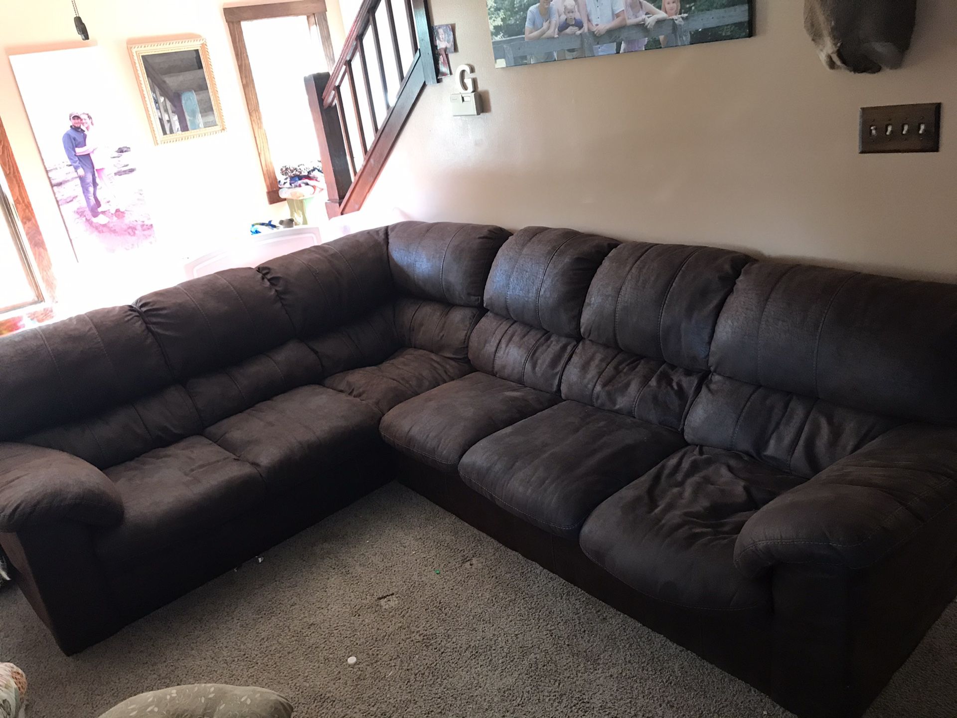 Brown sectional