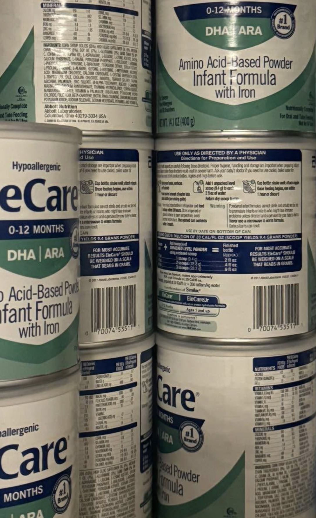 EleCare Formula $30 Per Can