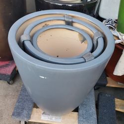 Set Of 3.   Ceramic pots for planter. Grey