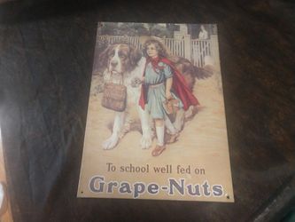 Vintage Style 16x12 metal Grape Nuts sign
