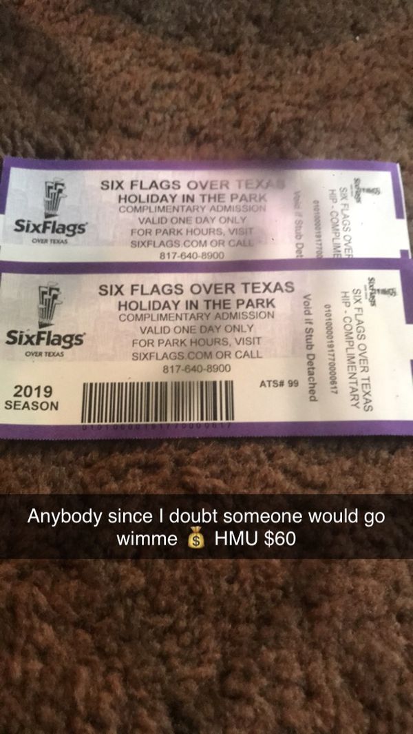 Six flags tickets for Sale in Dallas, TX OfferUp