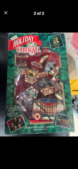 Holiday carousel circus animals with music and movement