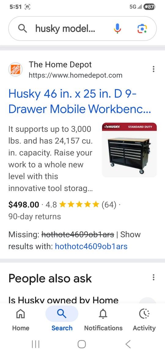 Two Husky Rolling Tool Boxes 