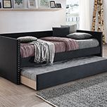 Brand New Black Velvet Twin Size Daybed w Trundle Bed